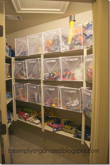 Simply Organized toy closet