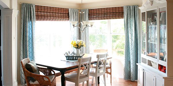 adding bamboo shades to dining room