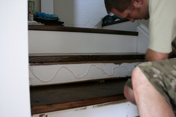 Beautiful Budget Stair Remodel From Carpet To Wood Treads We Also Wred Up The Side Of Stairs Which Were On Hold Because Living Room Design From Forever Ago This Project