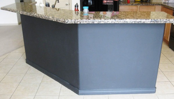 black board and batten kitchen island makeover