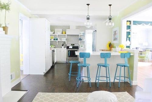 Young House Love blue kitchen stools