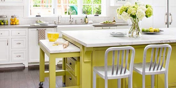 citron painted kitchen island