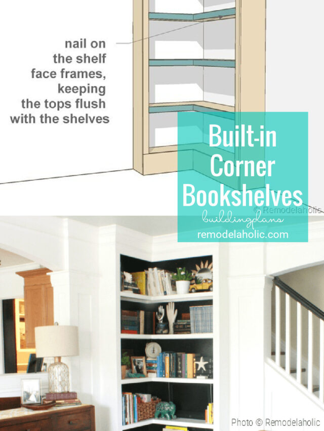 Built In Corner Bookshelves Building Plans And Tutorial By Remodelaholic.com