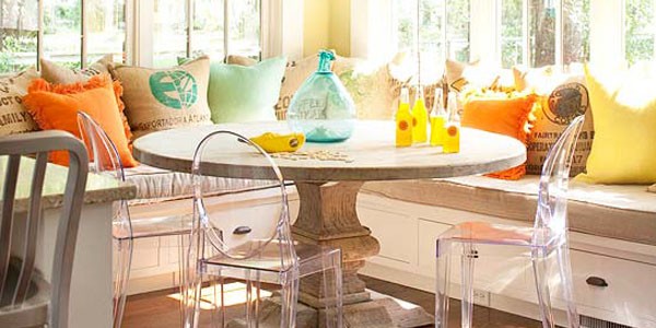 sunny kitchen corner banquette