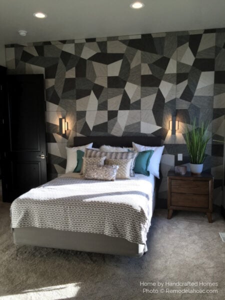 Creative Wall Painting Ideas For Bedrooms, Monochrome Black Gray Geometric Pattern Accent Wall Panel, Remodelaholic UVPH16 H19