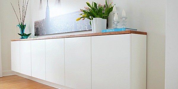 diy floating sideboard feature