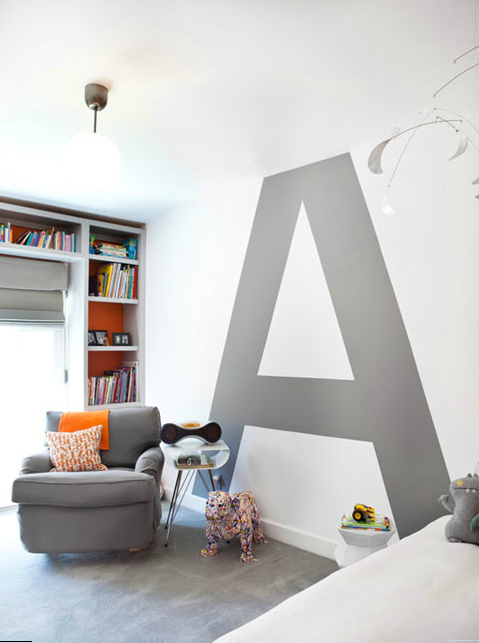 large typography painted wall mural, simple wall painting ideas for living room or bedroom
