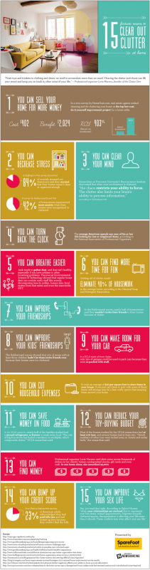 15 tips to clear out clutter-infographic