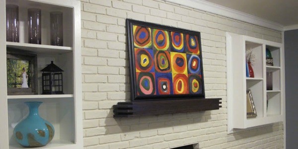 feature floating mantel shelf