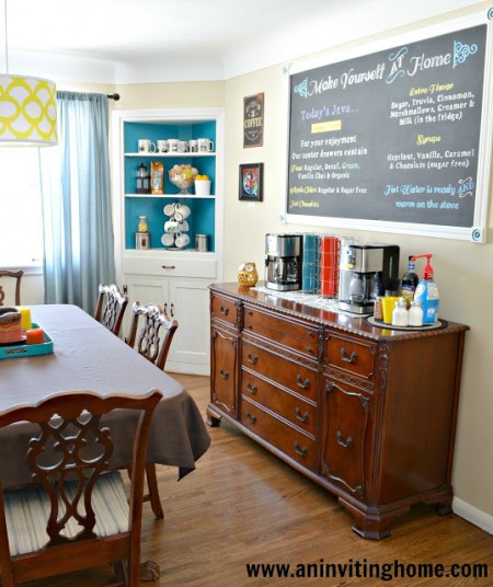 self-serve coffee bar for guests