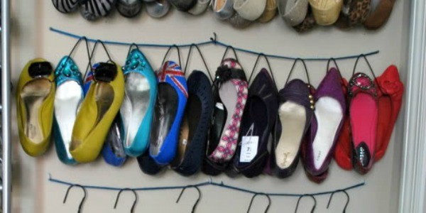 shoe storage ideas - diy shoe hangers for sandals and flats, Oh So Pretty