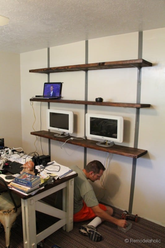 home office wall shelves minimalist bedroom easy rustic wall shelves tutorial remodelaholic wall shelves home office wall shelves minimalist bedroom easy rustic wall shelves tutorial remodelaholic wall shelves
