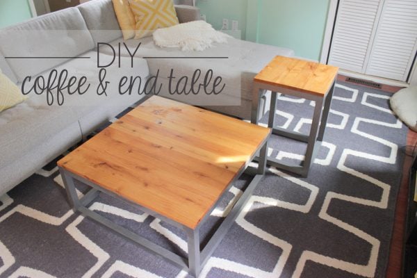 DIY Modern Coffee Table and End Table | Home Coming featured on Remodelaholic.com #diy #buildit #coffeetable #endtable 