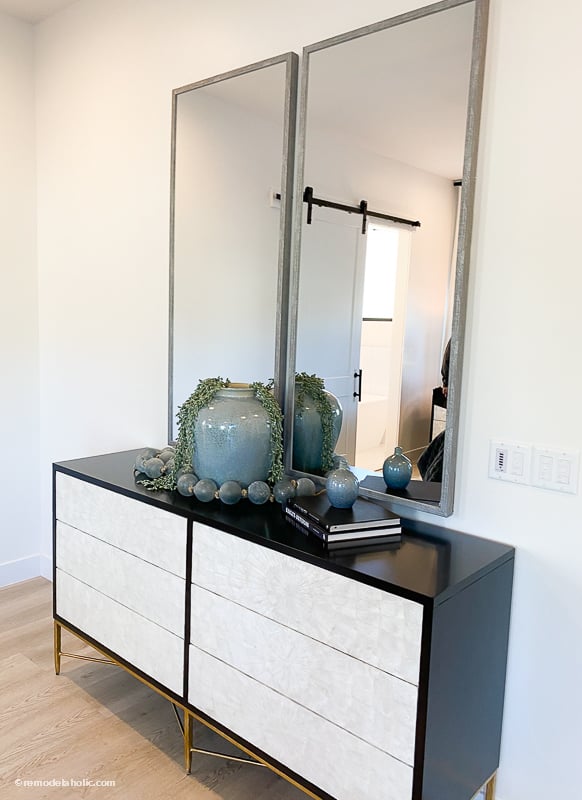 How to Decorate a Hallway - Mirrors over Dresser Buffet Console Table