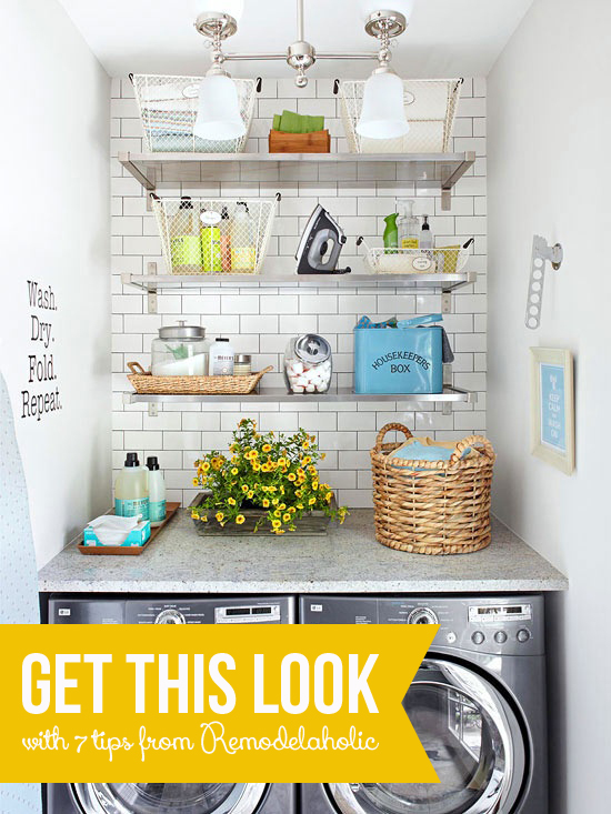 High Style, Low Cost Laundry Room Makeover | Remodelaholic
