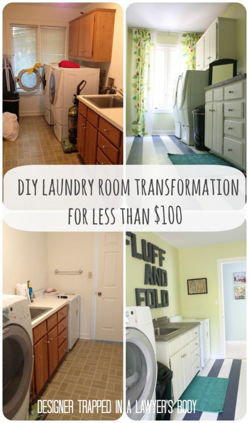 High Style, Low Cost Laundry Room Makeover | Remodelaholic