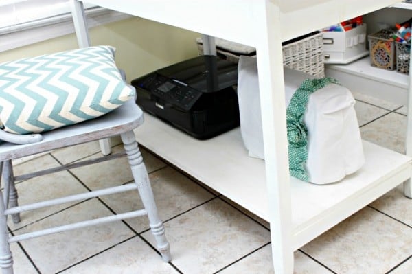 Add a bottom shelf to any desk to make more storage space