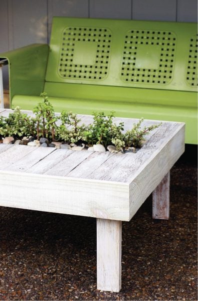 Today's Nest, patio cocktail table with planter