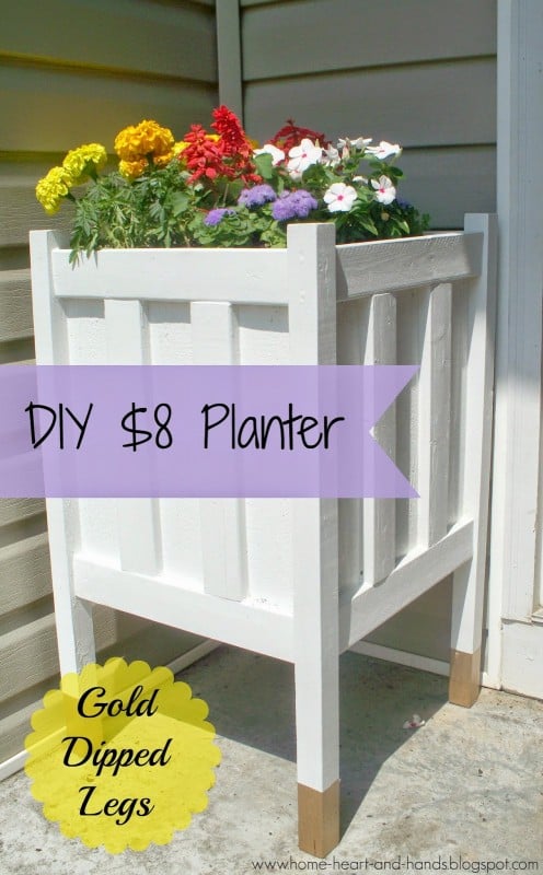 diy gold-dipped porch planter