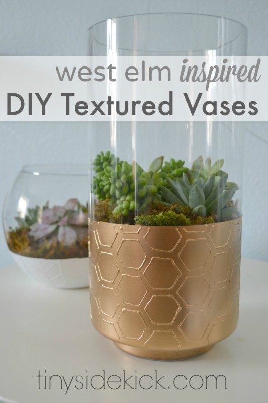 textured glass vase planters