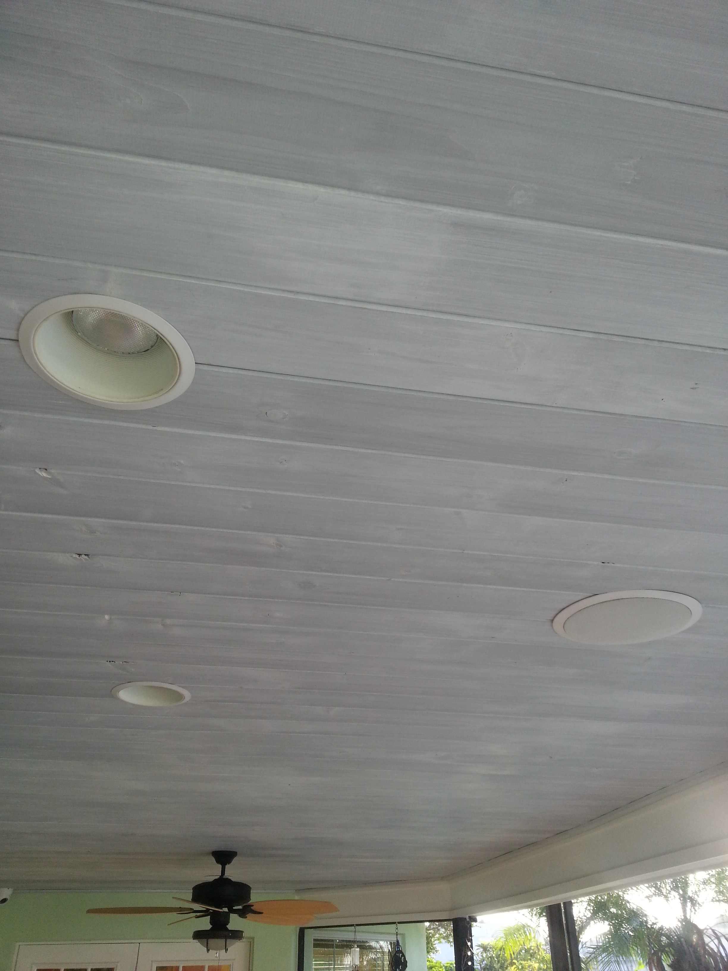 How to Whitewash a Plank Wall and Ceiling | Remodelaholic