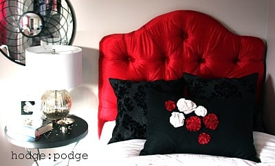 diamond tufted keystone headboard via Remodelaholic