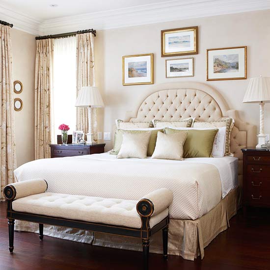 neutral tufted keystone headboard via BHG