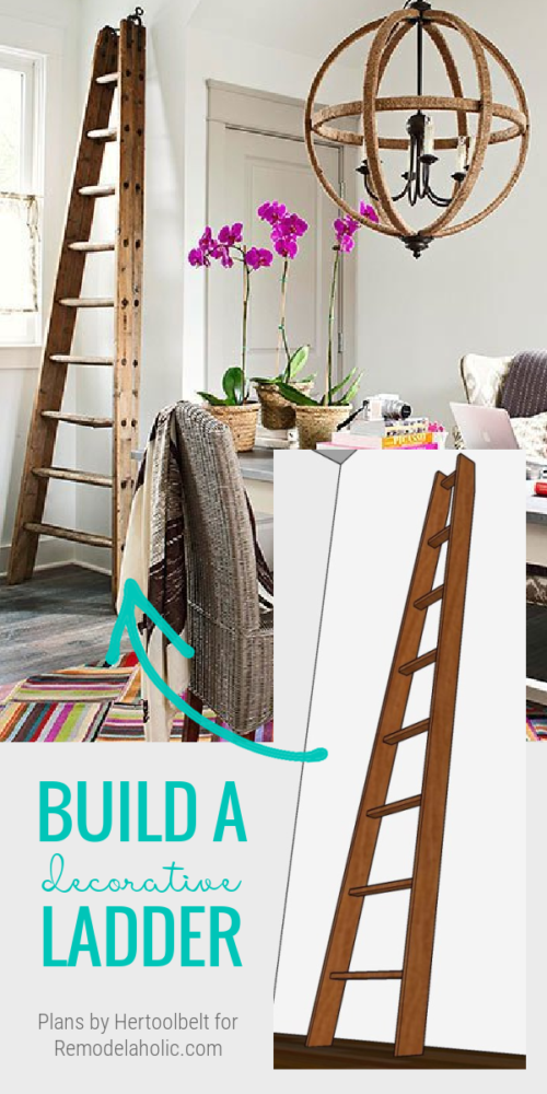 Easy DIY Decorative Ladder Woodworking Plan | Remodelaholic
