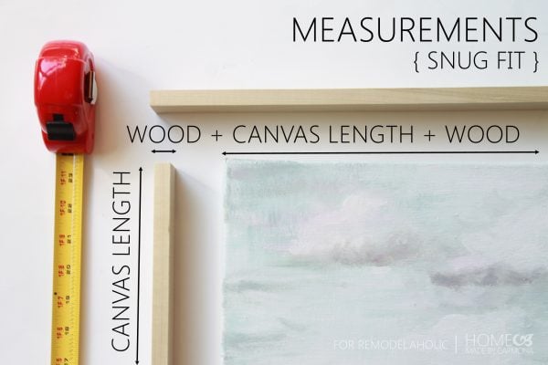 Floating Frame - measurements snug fit - for Remodelaholic
