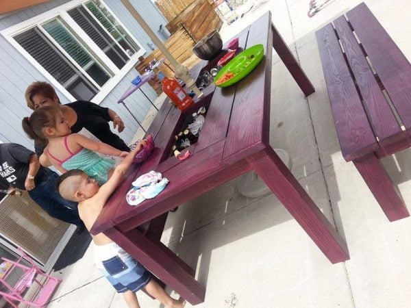 DIY Patio Table in Eggplant Purple | Reader projects featured on Remodelaholic.com #diy #remodelaholic 