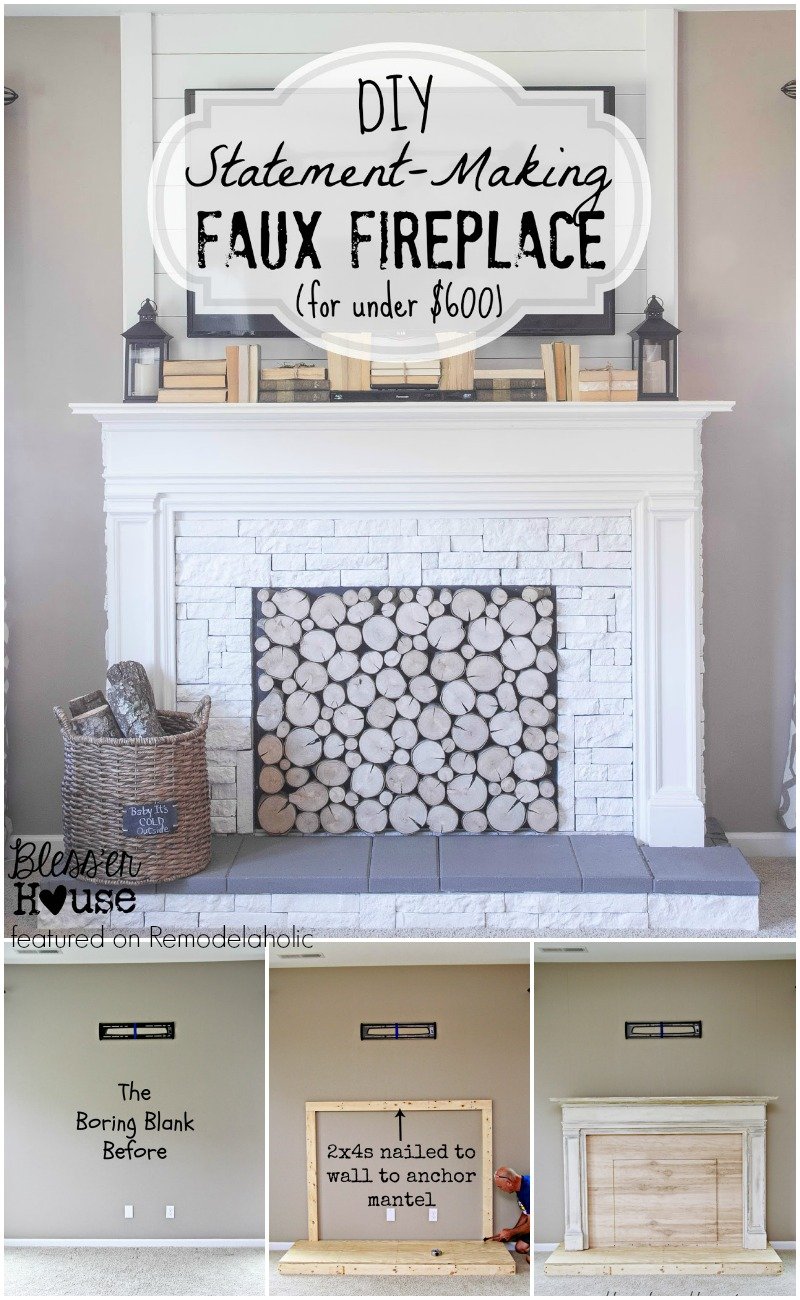 Remodelaholic How to Build a Faux Fireplace