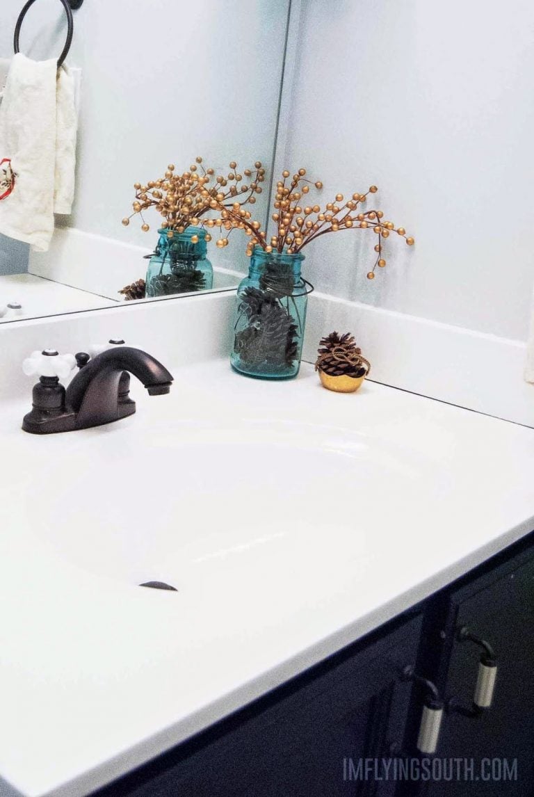 Painted Bathroom Sink and Countertop Makeover Remodelaholic