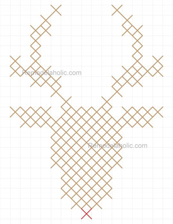 Reindeer pattern 8.5x11 half scale