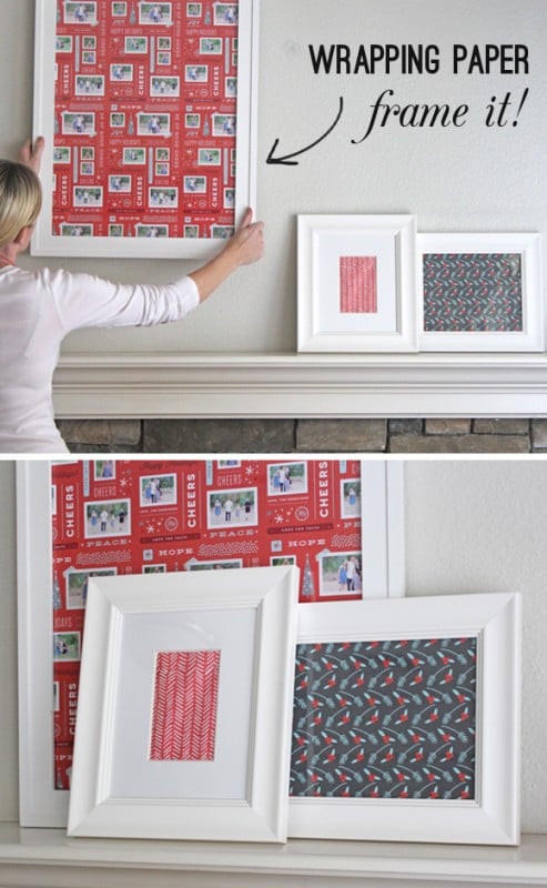 frame holiday wrapping paper - Thoughtfully Simple via @Remodelaholic