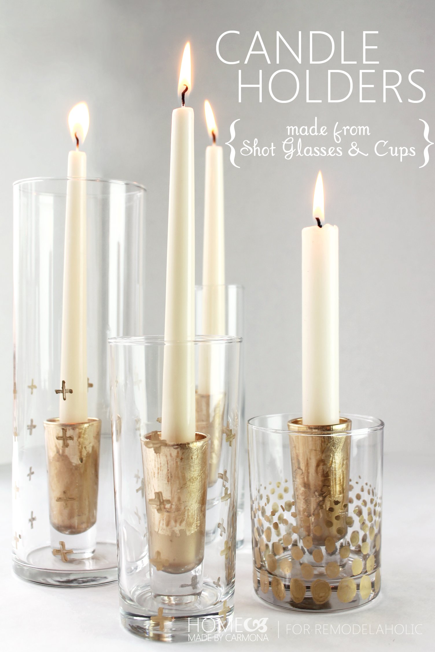 Design Diy Candle Holders remodelaholic diy gold leaf candle holders made from shot glasses home by carmona for remodelaholic