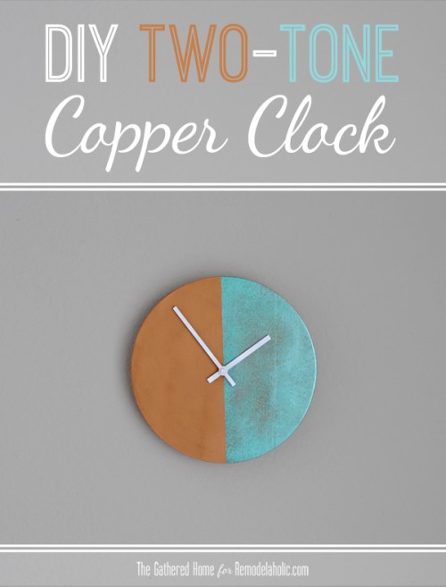 DIY Two-Tone Copper Clock | Remodelaholic