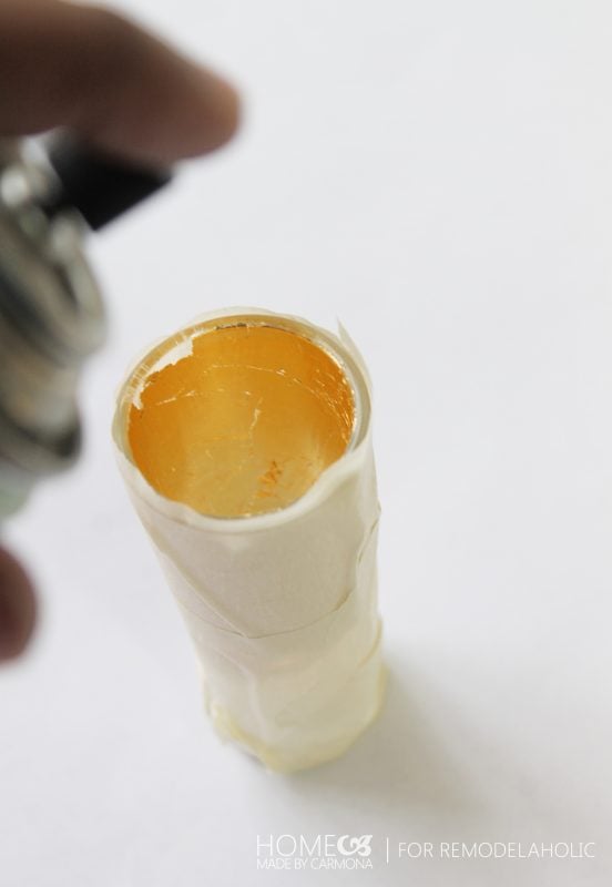 Gold spray painted candle holders - for Remodelaholic