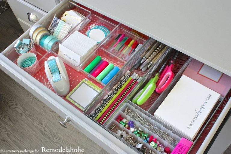 Quick Tricks for Organizing Desk Drawers | Remodelaholic