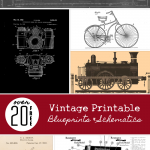 20+ Free Vintage Printable Blueprints and Schematics | Remodelaholic.com #printables #blueprint #art