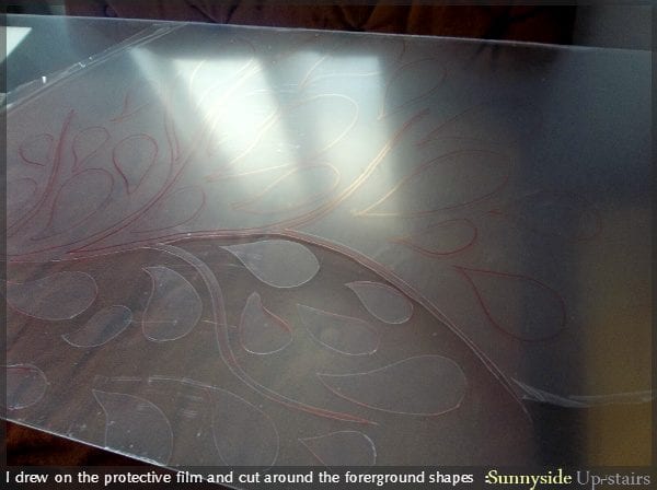 Creating Frosted Glass for Newly Built Entry Door by Sunnyside Up-stairs featured on @Remodelaholic