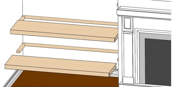 Install a Floating Shelf for a Custom Built In by Our Home Notebook featured on Remodelaholic