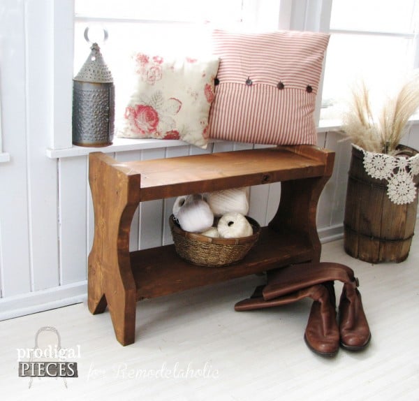 DIY Farmhouse Bench Tutorial by Prodigal Pieces for Remodelaholic