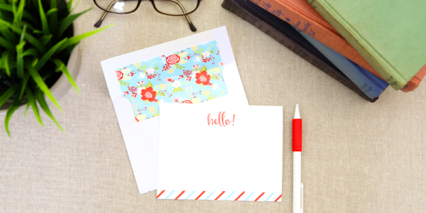 Free Printable Note Cards // Set of four colorful flat cards // Designed by Elegance & Enchantment for Remodelaholic