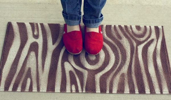 diy woodgrain rug