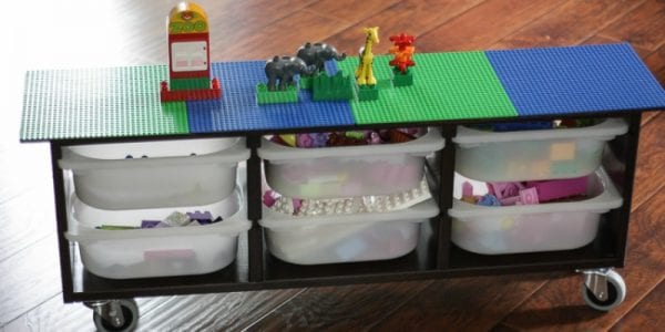 GENIUS! Easy, DIY lego table using a basic Ikea storage piece. Full tutorial by Designer Trapped in a Lawyer's Body for Remodelaholic.com!