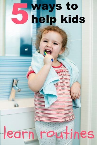 Use these 5 tips to help your kids learn routines for home, school, and day-to-day activities and make each day a little smoother for everyone. 5 Ways to Help Kids Learn Routines ~ Tipsaholic.com #parenting #kids #routine