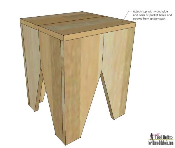 Need some extra seating?  Build a modern block stool with these easy and free plans.