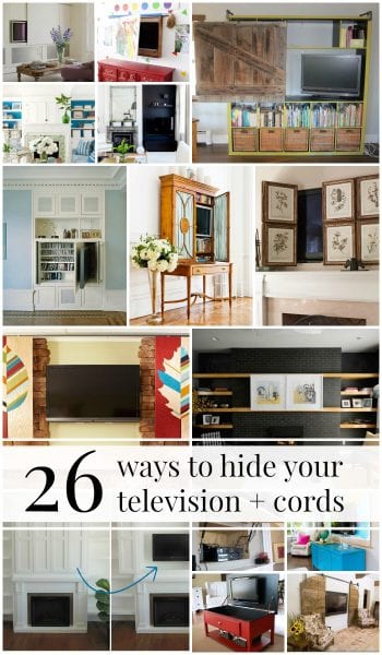 26 Ways to Cut Visual Clutter and Hide Your Television, Electronics, and Cords @Remodelaholic
