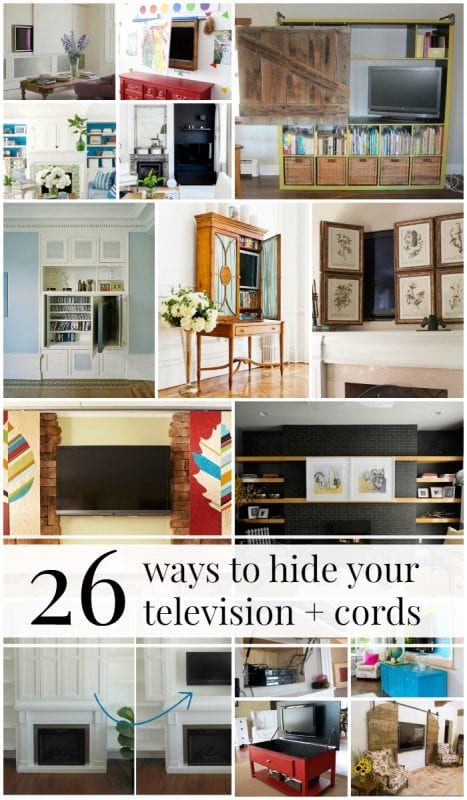 26 Ways to Cut Visual Clutter and Hide Your Television, Electronics, and Cords @Remodelaholic