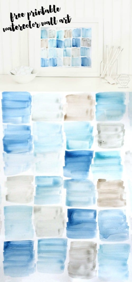 Free Printable Watercolor Art | Remodelaholic